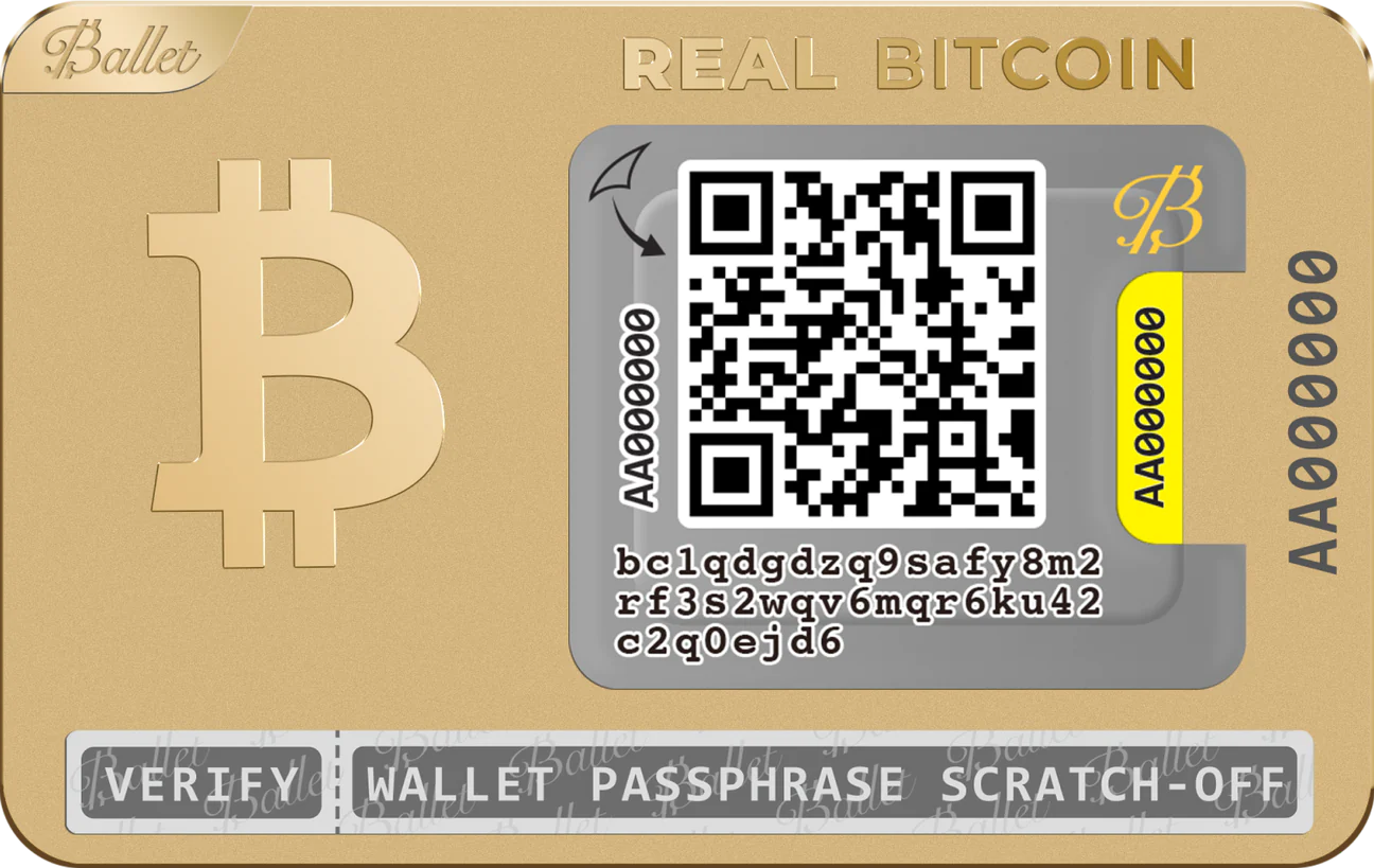 24K Plated Gold BTC Wallet